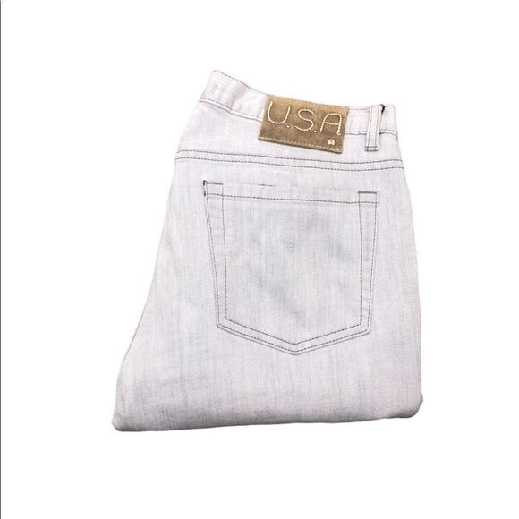 RARE John Varvatos Designer Jeans Size 34 White/Gray - Picture 2 of 13